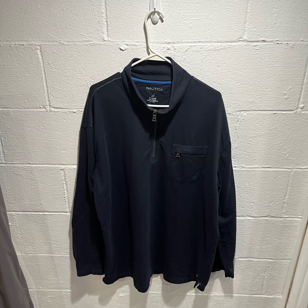 Nautica men’s quarter zip shirt, navy size XXL, good condition